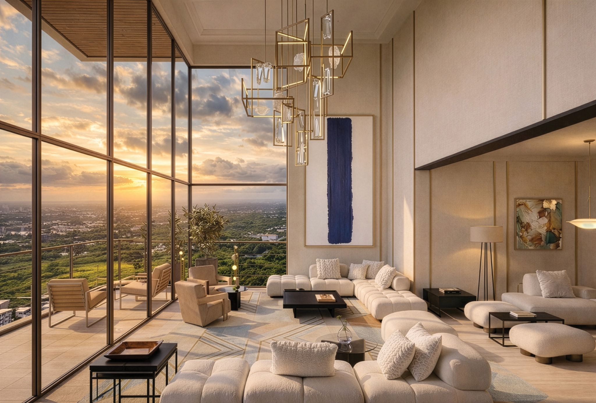 The Everett — Double-height living space flooded with natural light